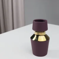 Ваза керамическая ASTOR, фиолетовый+золото, 11*20см