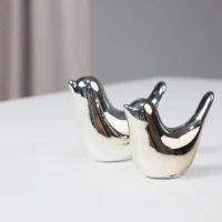 Статуэтки декоративные BIRDS, 2 шт, серебро