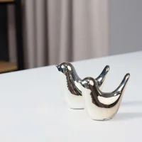 Статуэтки декоративные BIRDS, 2 шт, серебро