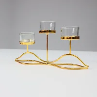 Статуэтка-подсвечник декоративный FLAME, золото, 25*6.5*10.5см