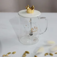 Чашка PRETTY с крышкой, стекло, прозрачный, 400 мл