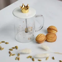 Чашка PRETTY с крышкой, стекло, прозрачный, 400 мл