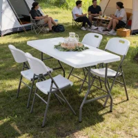 Стул садовый складной со спинкой, белый, hdpe-пластик