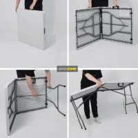 Стол садовый складной, белый, hdpe-пластик, длина 152 см