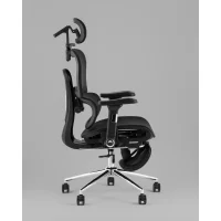 Кресло офисное TopChairs Stich с оттоманкой, черный