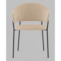 Стул Бруно NEW велюр кремовый, опора черный муар
