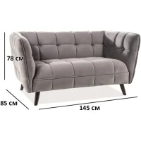 Диван SIGNAL CASTELLO 2 Velvet Bluvel 14 серый/венге