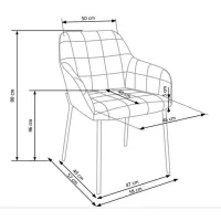 Стул HALMAR K306  синий/золотой