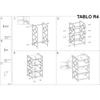 Стеллаж SIGNAL TABLO R4 дуб/т.коричневый, 140/60/40