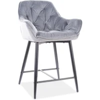 Стул барный SIGNAL CHERRY H-2 Velvet Bluvel 14 серый/черный