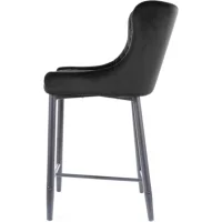 Стул барный SIGNAL COLIN B H-2 Velvet Bluvel 19 черный/черный