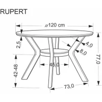 Стол обеденный HALMAR RUPERT орех/орех 120