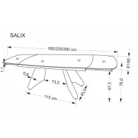 Стол обеденный HALMAR SALIX травертин/кашемир 180-260/90
