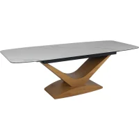 Стол обеденный SIGNAL DOLCE Ceramic Statuario Venato белый/дуб 180-240/95