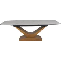 Стол обеденный SIGNAL DOLCE Ceramic Statuario Venato белый/дуб 180-240/95