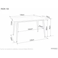Стол обеденный SIGNAL RION черный/черный 130/70