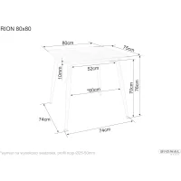 Стол обеденный SIGNAL RION белый/черный 80/80