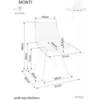 Стул SIGNAL MONTI Velvet Bluvel 40 темно-бежевый/черный, поворотный