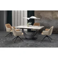 Стул HALMAR K527 коричневый/черный, поворотный