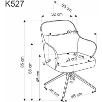 Стул HALMAR K527 коричневый/черный, поворотный