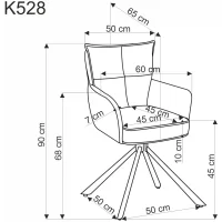 Стул HALMAR K528 серый/черный, поворотный