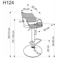 Стул барный HALMAR H124 черный/орех