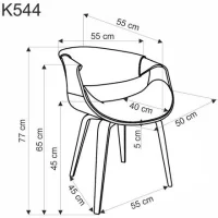 Стул HALMAR K544 серый/орех