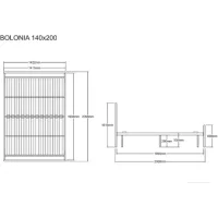 Кровать SIGNAL BOLONIA белый, 140/200