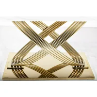 Стол обеденный SIGNAL HERMES эффект белого мрамора/золотой 160/90