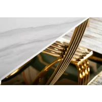 Стол обеденный SIGNAL HERMES эффект белого мрамора/золотой 160/90
