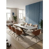 Стол обеденный SIGNAL GENESIS белый/дуб 180-240/90