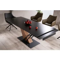 Стол обеденный SIGNAL GENESIS черный/ясень 160-220/90