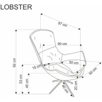 Кресло HALMAR LOBSTER бежевый/черный