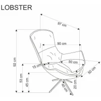 Кресло HALMAR LOBSTER корица/черный