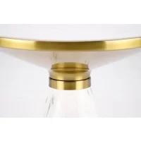Стол журнальный HALMAR TALBI белый мрамор/белый/золотой