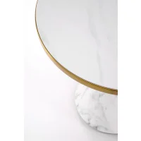 Стол журнальный HALMAR TALBI белый мрамор/белый/золотой
