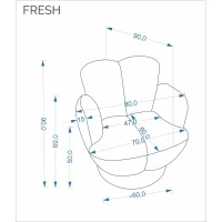 Кресло HALMAR FRESH бежевый/черный