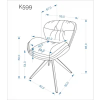 Стул HALMAR K599 бежевый/черный, поворотный