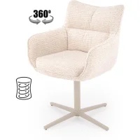 Стул HALMAR K614 CS бежевый/кашемир, поворотный