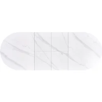 Стол обеденный HALMAR SIRIUS белый мрамор/натуральный 160-240/90