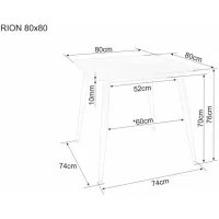 Стол обеденный SIGNAL RION травертин/кашемир 80/80