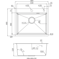 Кухонная мойка из нержавейки BLANTEK LS-5848H Honeycomb