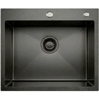 Кухонная мойка из нержавейки BLANTEK LS-5848B Nano black