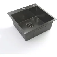 Кухонная мойка из нержавейки BLANTEK FS-5050HN Honeycomb Nano black ECO
