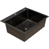 Кухонная мойка из нержавейки BLANTEK FS-5848HN Honeycomb Nano black ECO