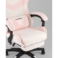 Кресло спортивное TopChairs MG-7019 букле бело-розовый