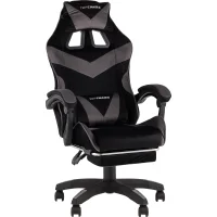 Кресло спортивное TopChairs MG-7019 велюр черно-серый