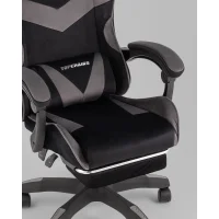 Кресло спортивное TopChairs MG-7019 велюр черно-серый