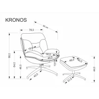 Комплект HALMAR KRONOS (кресло+подставка для ног) бежевый/разноцветный