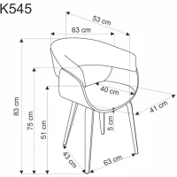 Стул HALMAR K545 бежевый/орех